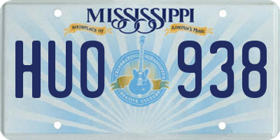 MS license plate HUO938