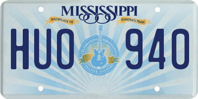 MS license plate HUO940