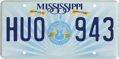 MS license plate HUO943