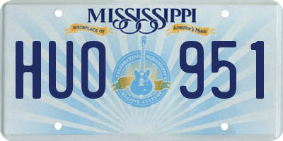 MS license plate HUO951