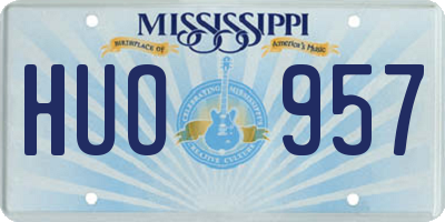 MS license plate HUO957
