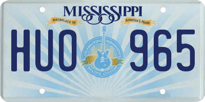 MS license plate HUO965
