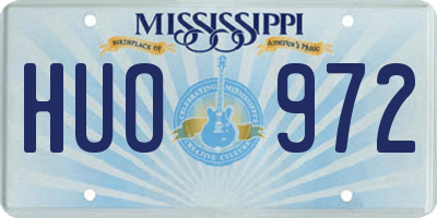 MS license plate HUO972