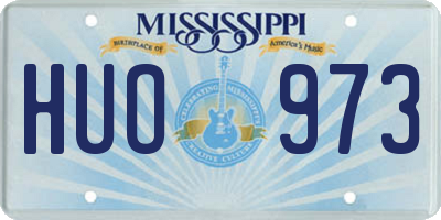MS license plate HUO973