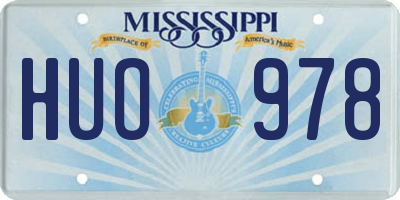 MS license plate HUO978