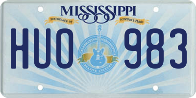 MS license plate HUO983
