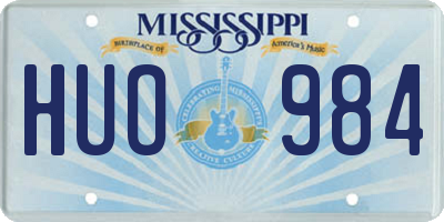 MS license plate HUO984