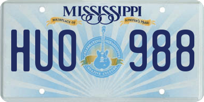 MS license plate HUO988