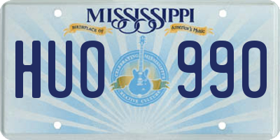 MS license plate HUO990