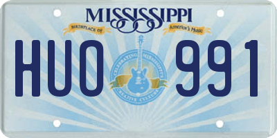 MS license plate HUO991