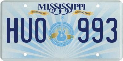 MS license plate HUO993