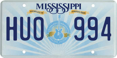 MS license plate HUO994
