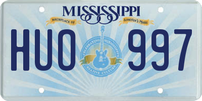 MS license plate HUO997
