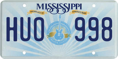MS license plate HUO998