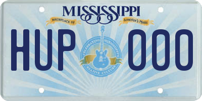 MS license plate HUP000