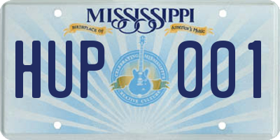 MS license plate HUP001