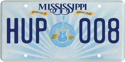 MS license plate HUP008