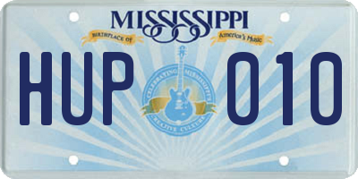MS license plate HUP010