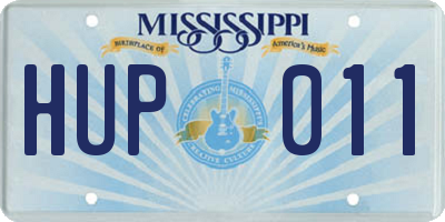MS license plate HUP011
