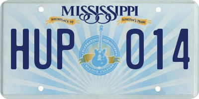 MS license plate HUP014