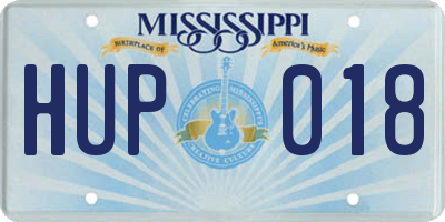 MS license plate HUP018