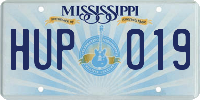 MS license plate HUP019