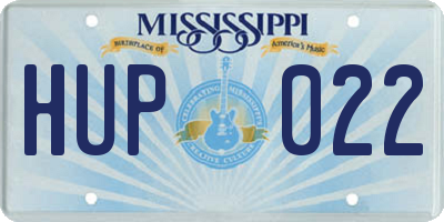 MS license plate HUP022