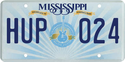 MS license plate HUP024
