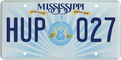 MS license plate HUP027