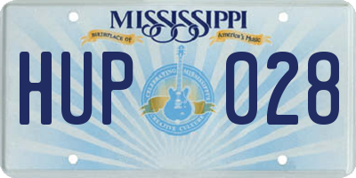 MS license plate HUP028