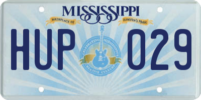 MS license plate HUP029