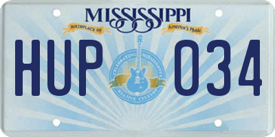 MS license plate HUP034