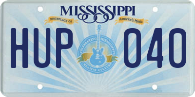 MS license plate HUP040