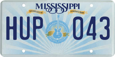 MS license plate HUP043