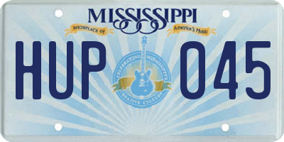 MS license plate HUP045