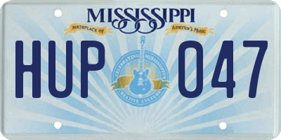 MS license plate HUP047