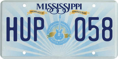 MS license plate HUP058
