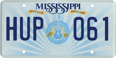 MS license plate HUP061