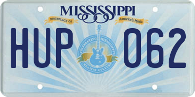 MS license plate HUP062