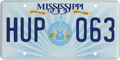 MS license plate HUP063