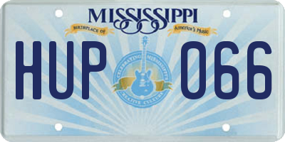MS license plate HUP066