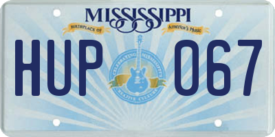 MS license plate HUP067