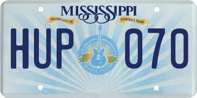 MS license plate HUP070