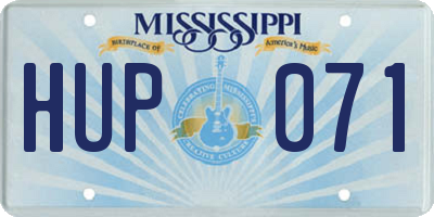 MS license plate HUP071