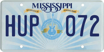 MS license plate HUP072