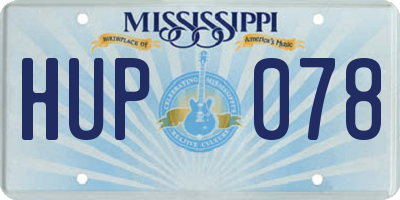 MS license plate HUP078
