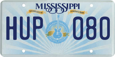 MS license plate HUP080