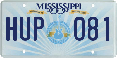 MS license plate HUP081