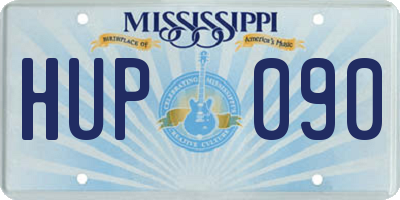 MS license plate HUP090