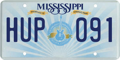 MS license plate HUP091